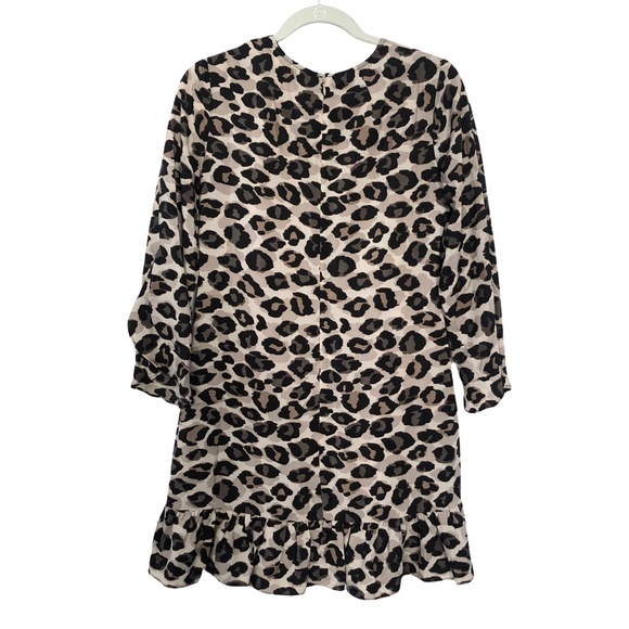 NWOT Eliza J Leopard Ruffle Shift Dress 8 - Picture 5 of 6